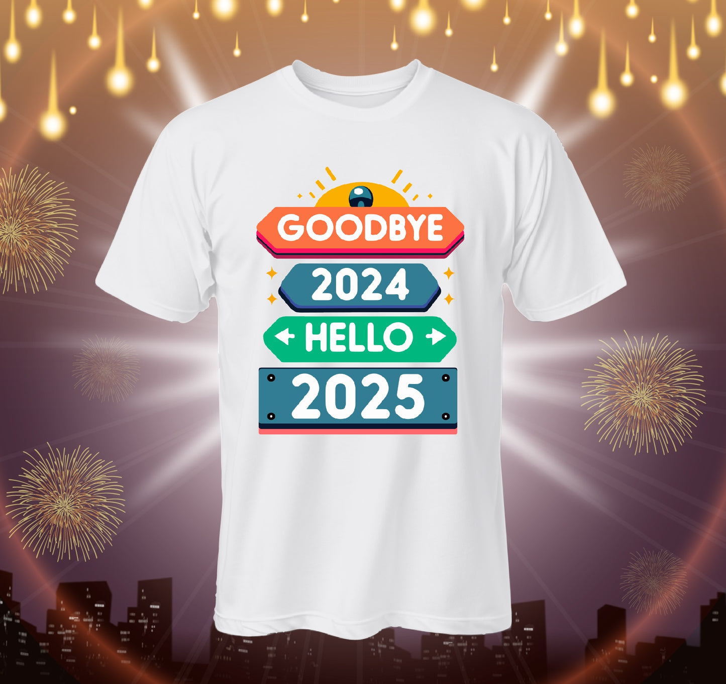 Camiseta de manga corta personalizada Año nuevo 2025