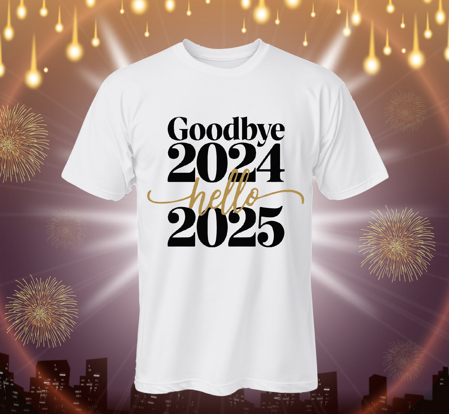 Camiseta de manga corta personalizada Año nuevo 2025