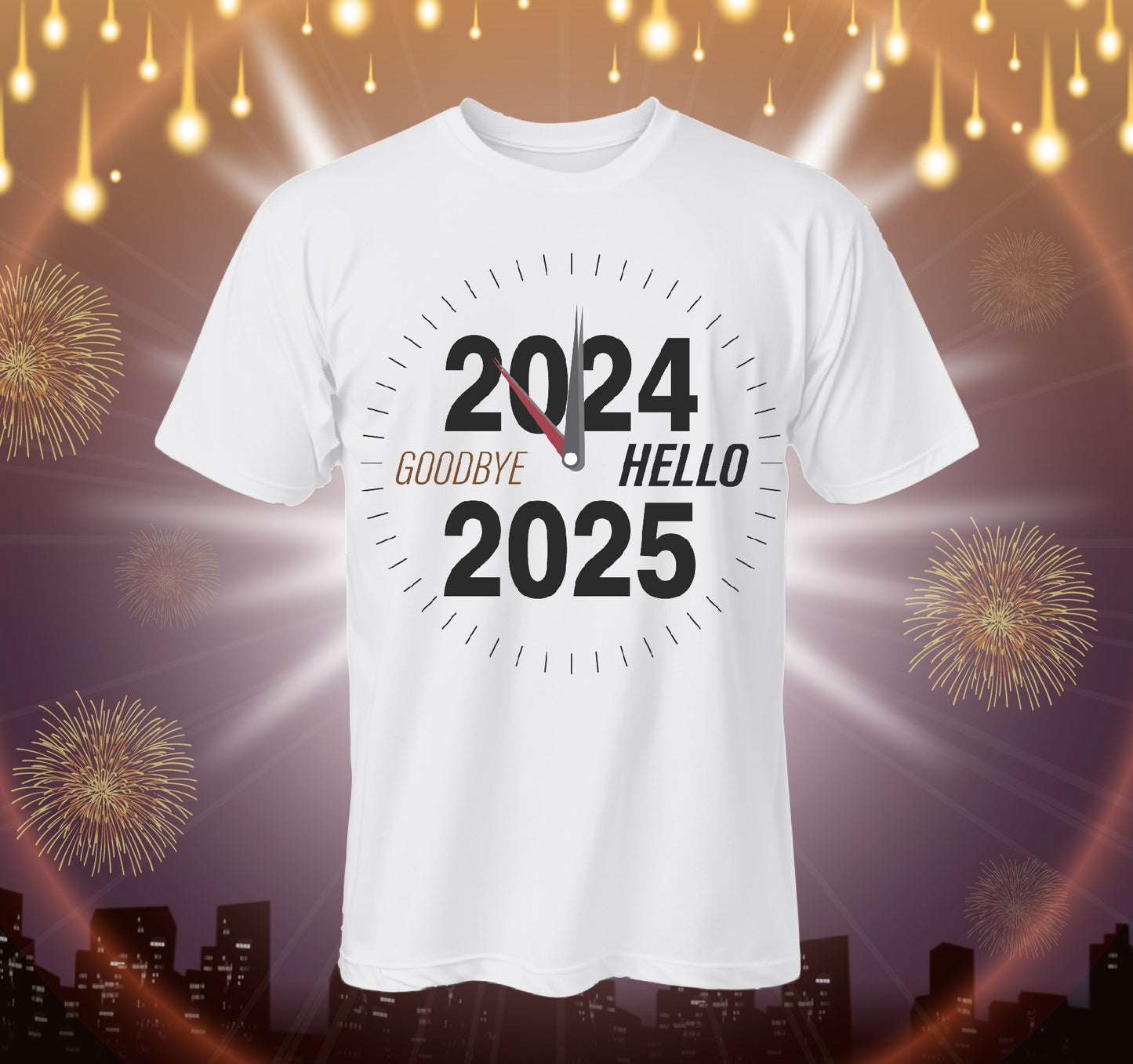 Camiseta de manga corta personalizada Año nuevo 2025